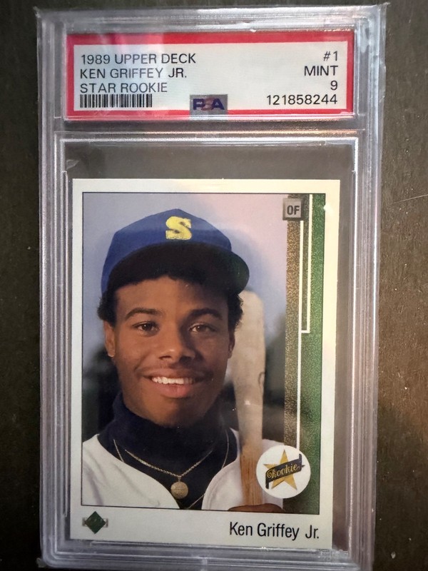 1989 UPPER DECK STAR ROOKIE #1 KEN GRIFFEY JR. ROOKIE RC PSA 9 view 1
