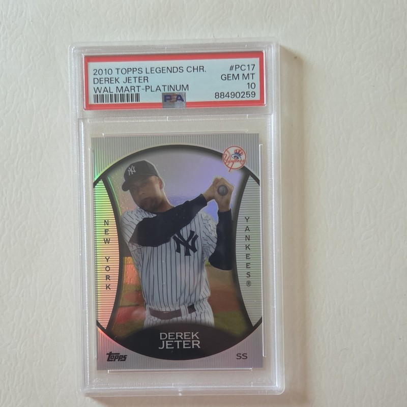 Topps 2010 Legends Chrome Derek Jeter Wal-Mart Platinum Cereal #PC17 PSA 10