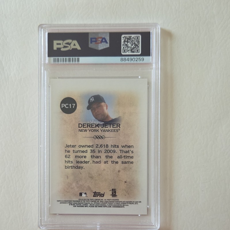 Topps 2010 Legends Chrome Derek Jeter Wal-Mart Platinum Cereal #PC17 PSA 10 view 2