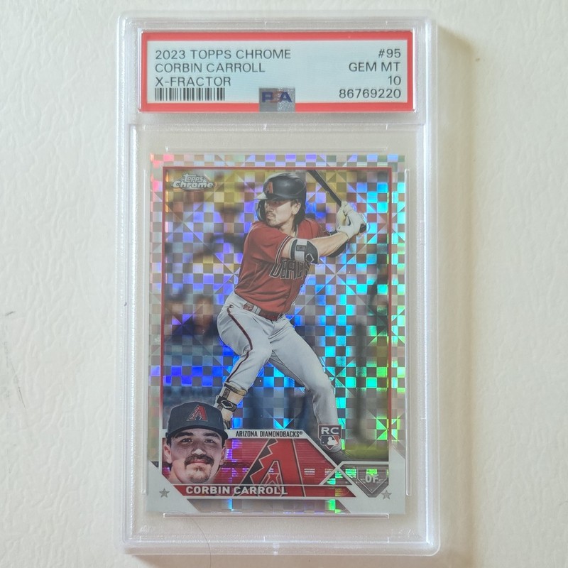 Topps 2023 Topps Chrome Corbin Carroll #95 X-Fractor Rookie PSA 10