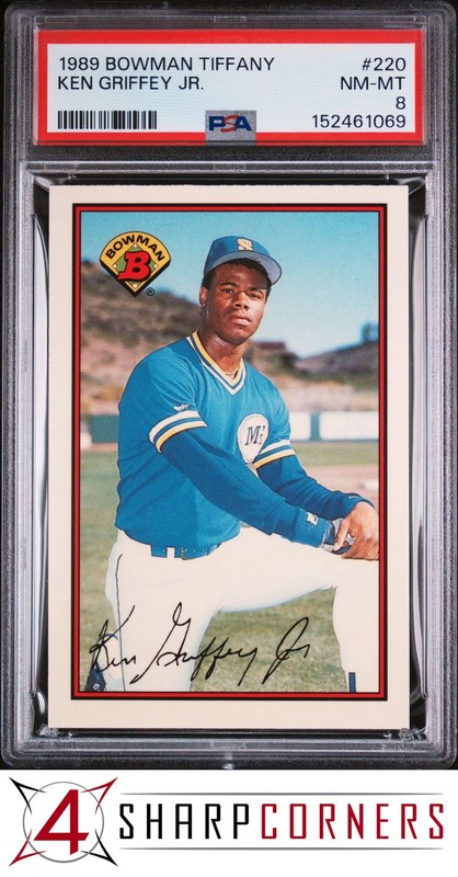1989 BOWMAN TIFFANY #220 KEN GRIFFEY JR. RC MARINERS HOF PSA 8