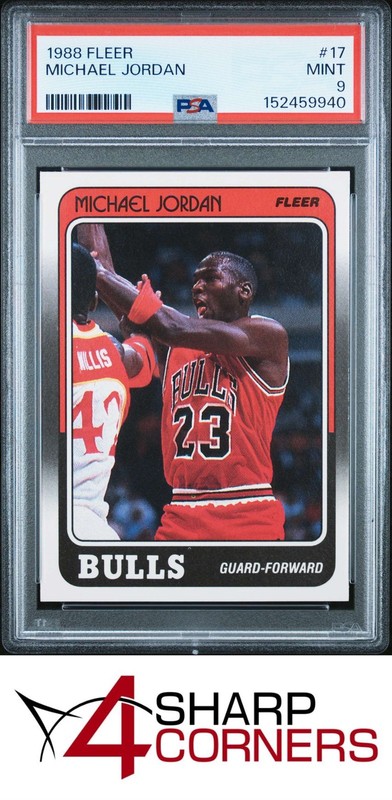 1988 FLEER #17 MICHAEL JORDAN BULLS HOF PSA 9