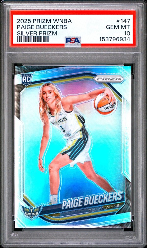 PAIGE BUECKERS 2025 Panini Prizm WNBA Silver Refractor Variation PSA 10 #147
