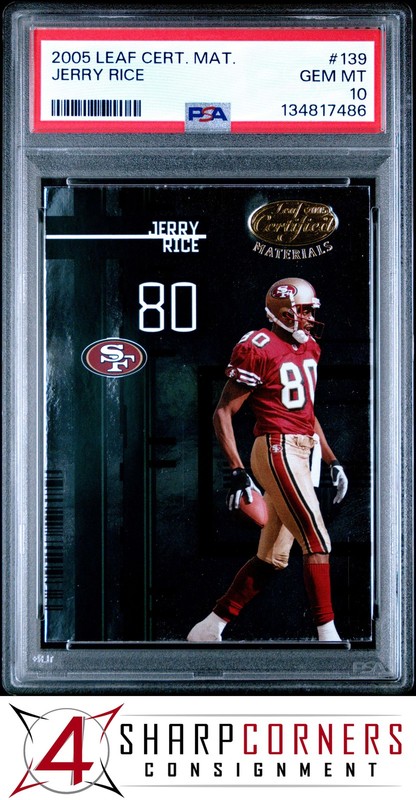 2005 LEAF CERTIFIED MATERIALS #139 JERRY RICE HOF POP 3 PSA 10