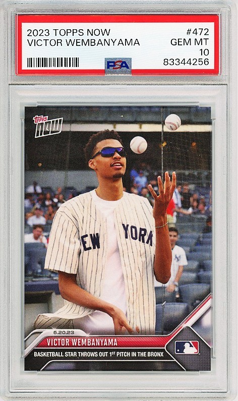 2023 -VICTOR WEMBANYAMA- PSA 10 Topps Now Baseball/Basketball Rookie Card