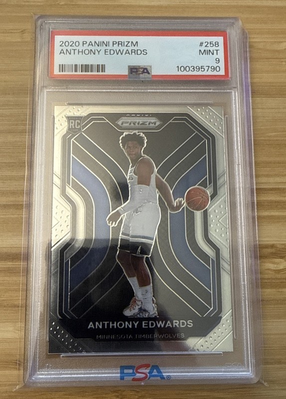Anthony Edwards Panini Prizm Rookie Card PSA 9