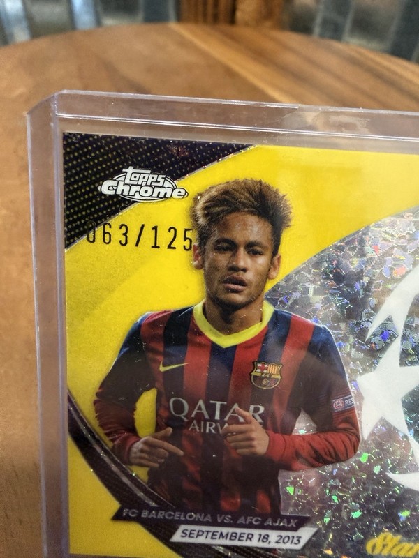 Topps Chrome UCC 23-24 Neymar Jr Starball Debut Yellow Diamond Refractor /125 view 2