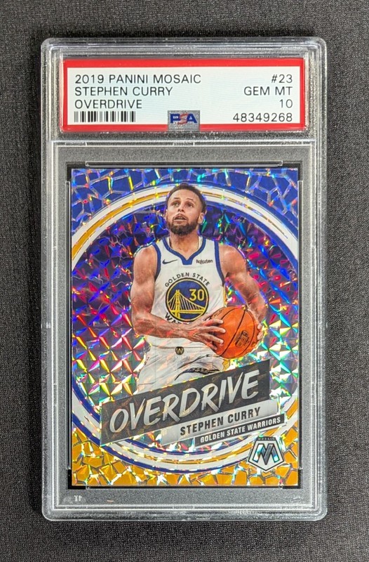 2019-20 Panini Mosaic Overdrive Stephen Curry #23 Warriors PSA 10 GEM MINT
