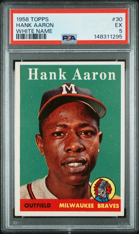 1958 Topps Hank Aaron #30 White Name PSA 5