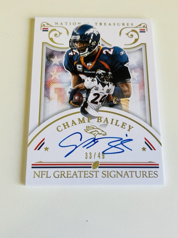 2025 National Treasures NFL Greatest Signatures Champ Bailey Broncos AUTO /49