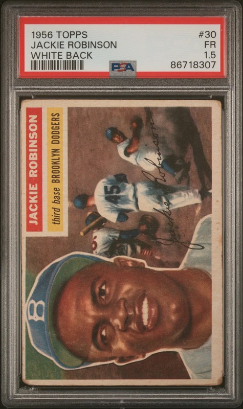 1956 Topps Jackie Robinson #30 White Back PSA 1.5