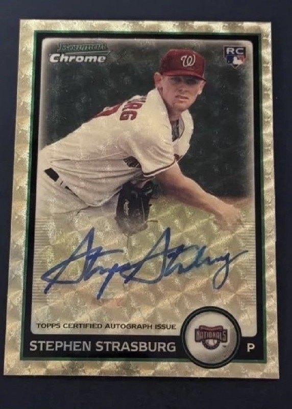 2010 Bowman Chrome Superfractor #205 Stephen Strasburg Autograph Rookie 1/1 RC