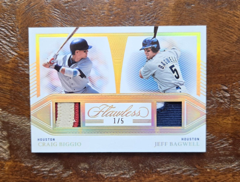 2023 PANINI FLAWLESS CRAIG BIGGIO JEFF BAGWELL DUAL PATCH NON AUTO 01 / 05