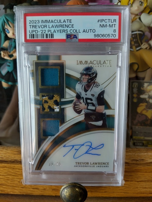 2023 Immaculate Trevor Lawrence /25 Patch Auto PSA 8