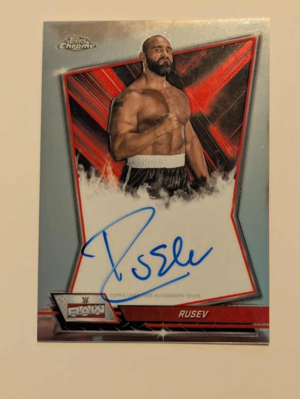 2026 Topps Chrome WWE - Rusev #RBA-RSV Red Brand Autograph! On Card
