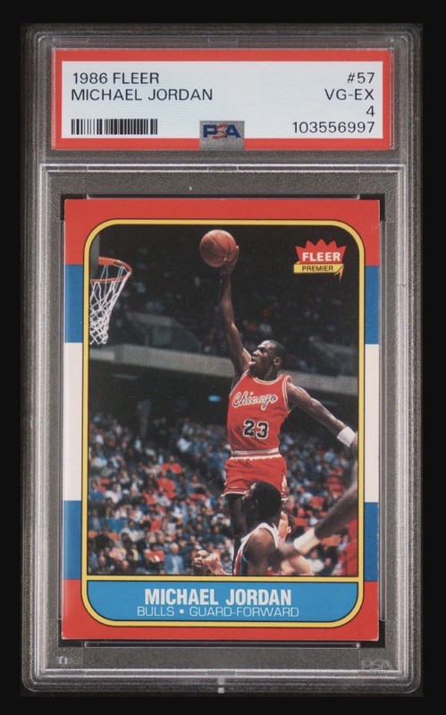 1986 Fleer Michael Jordan Rookie Card RC #57 PSA 4 - Bulls