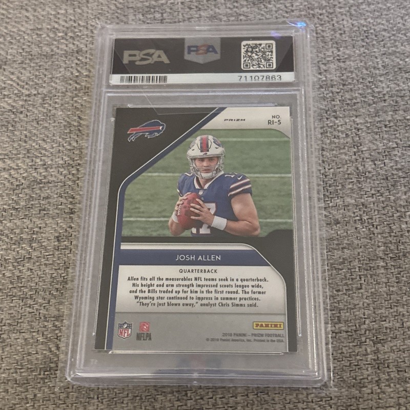 2018 Panini Prizm Rookie Introduction Prizm Josh Allen #RI-5 PSA 9 view 2