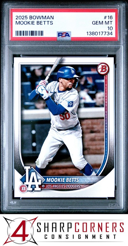2025 BOWMAN #16 MOOKIE BETTS PSA 10