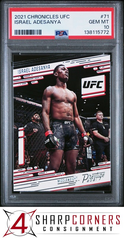 2021 PANINI CHRONICLES UFC #71 ISRAEL ADESANYA POP 1 PSA 10
