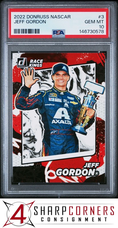2022 PANINI DONRUSS RACING NASCAR #3 JEFF GORDON HOF POP 2 PSA 10