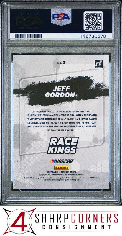 2022 PANINI DONRUSS RACING NASCAR #3 JEFF GORDON HOF POP 2 PSA 10 view 2