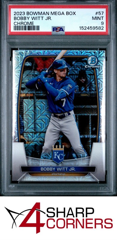 2023 BOWMAN MEGA BOX CHROME #57 BOBBY WITT JR. RC PSA 9