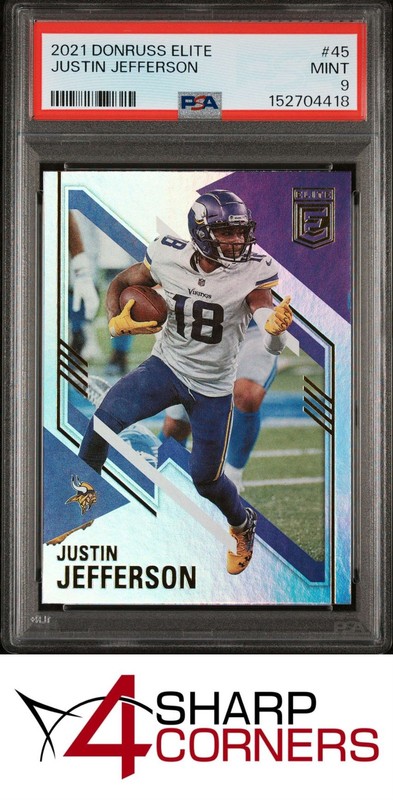 2021 PANINI DONRUSS ELITE #45 JUSTIN JEFFERSON POP 6 PSA 9