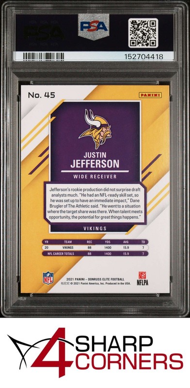 2021 PANINI DONRUSS ELITE #45 JUSTIN JEFFERSON POP 6 PSA 9 view 2