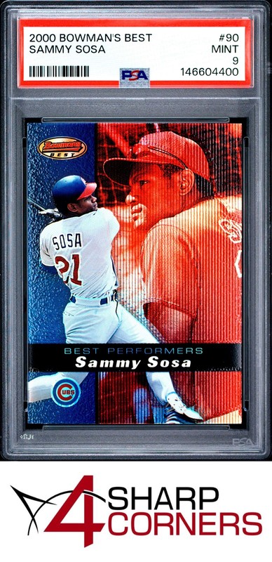 2000 BOWMAN'S BEST #90 SAMMY SOSA CUBS POP 6 PSA 9