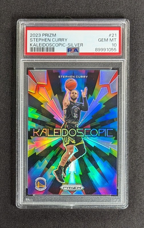 2023-24 Panini Prizm Kaleidoscopic Silver Prizm Stephen Curry #21 PSA 10 GEM MT