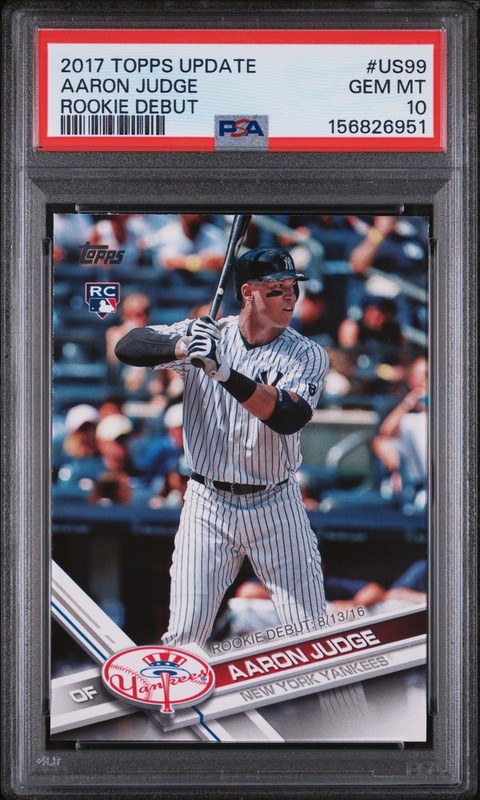 AARON JUDGE 2017 TOPPS UPDATE #US99 ROOKIE DEBUT RC YANKEES PSA 10
