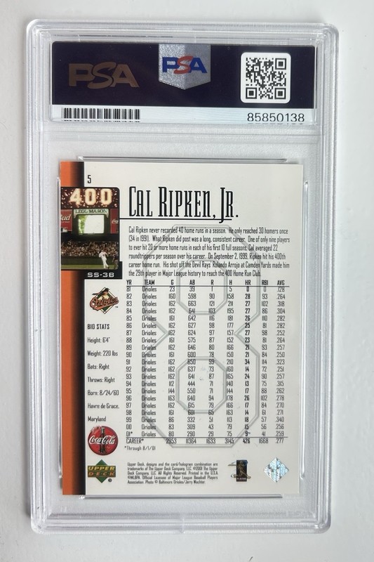 2001 Topps Cal Ripken Jr. Signed Card #5 Ironman Autographed PSA/DNA view 2