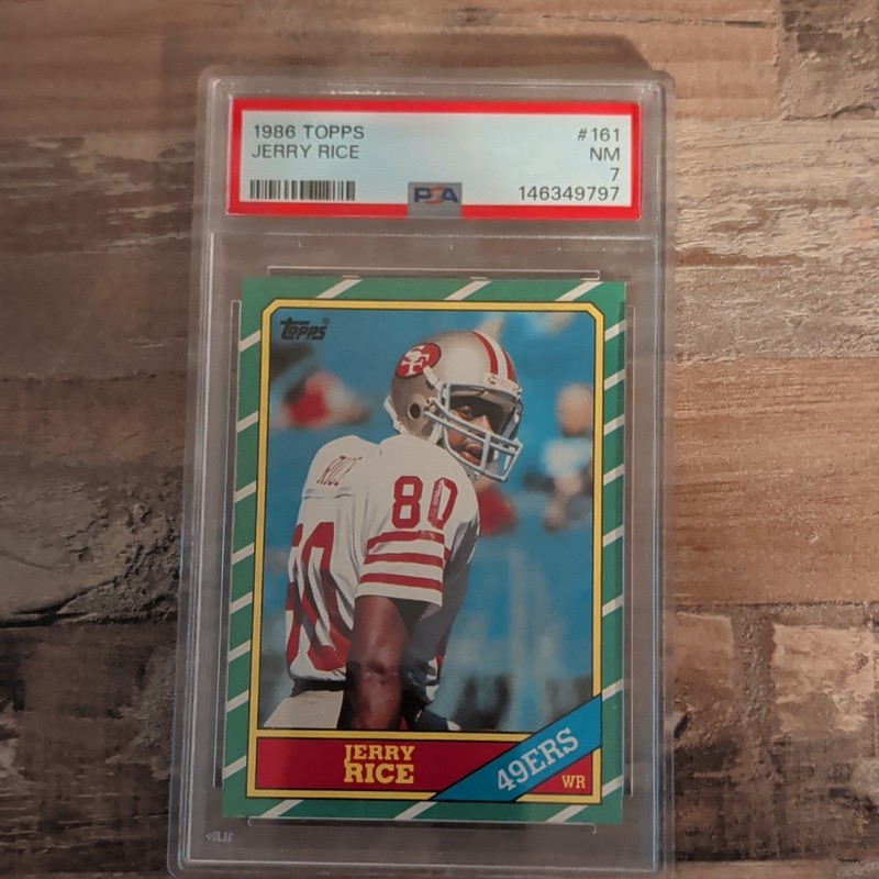 Topps 1986 Jerry Rice #161 Rookie San Francisco 49ers PSA 7 Football Card