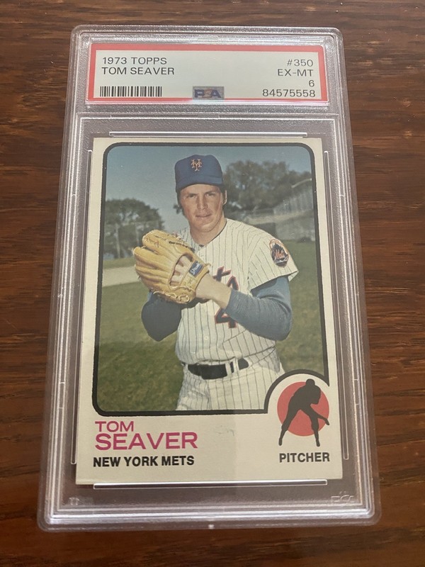 Vintage Topps New York Mets HOF Tom Seaver Baseball Card #350: PSA 6 EX-MT