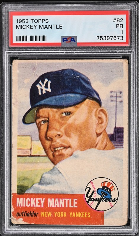 1953 Topps Mickey Mantle #82 PSA 1
