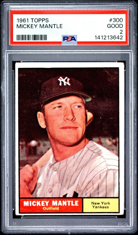 1961 Topps Mickey Mantle #300 PSA 2