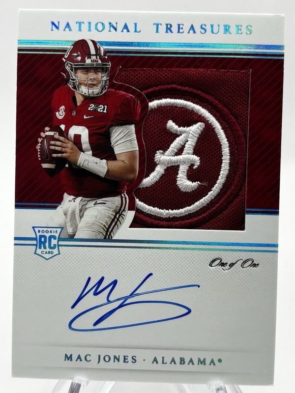 2021 National Treasures Collegiate Mac Jones Patch Auto #1/1