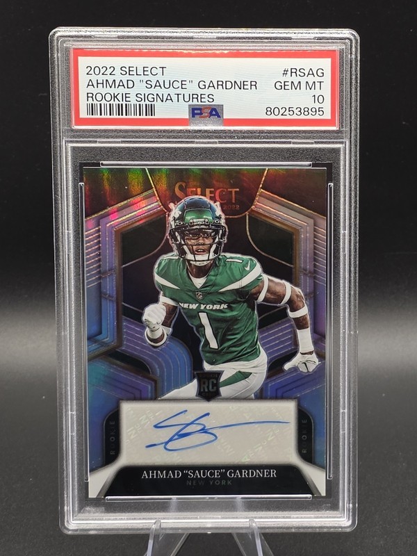 2022 PANINI SELECT RC SIGNATURES #RSAG AHMAD "SAUCE" GARDNER /199 PSA 10
