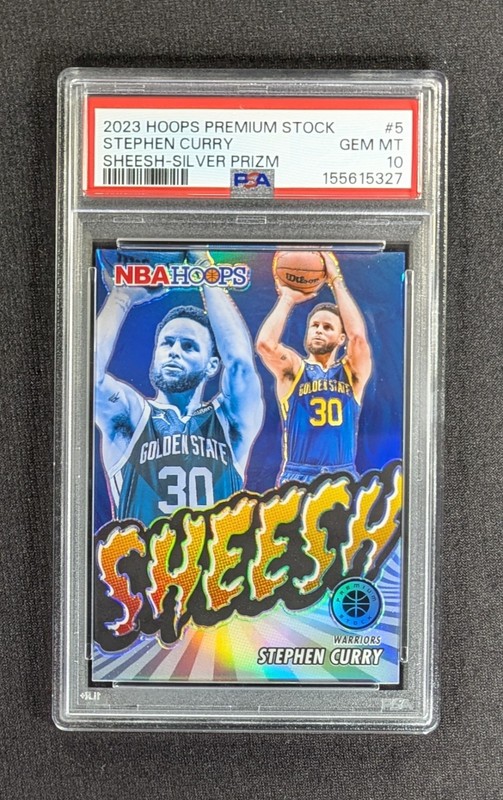 2023-24 Panini NBA Hoops Premium Stock Silver Sheesh Stephen Curry #5 PSA 10 GEM