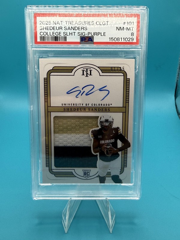 2025 Panini National Treasures Collegiate Shedeur Sanders Auto 1/25 Purple