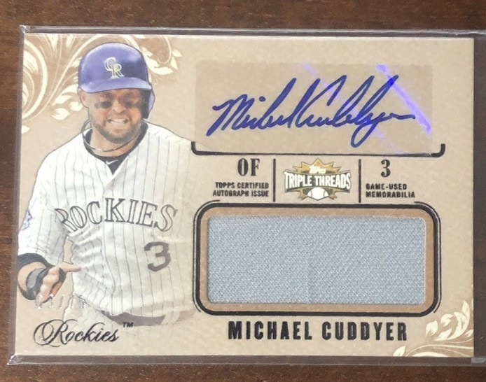 2014 Topps Triple Threads Michael Cuddyer Game Used Jersey Auto Autograph #03/75 view 1