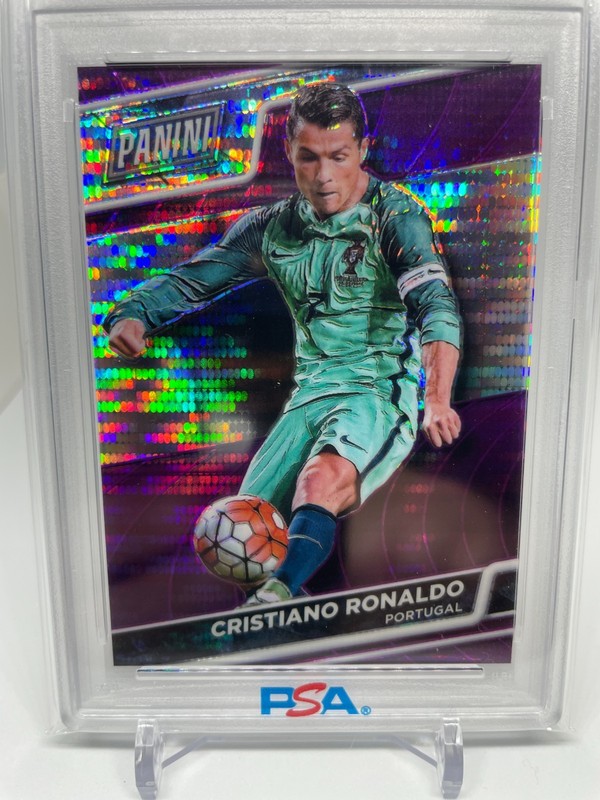 2016 PANINI NATIONAL VIP CRISTIANO RONALDO #08/50 PURPLE PULSAR #99 GRADED PSA 8 view 2