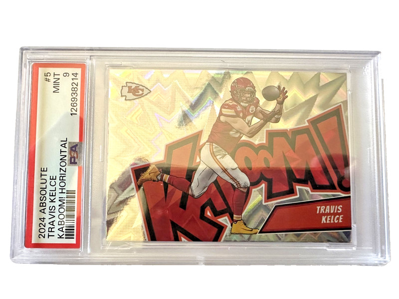 2024 Panini Absolute Travis Kelce Kaboom! Horizontal #5 PSA 9 Kansas City Chiefs