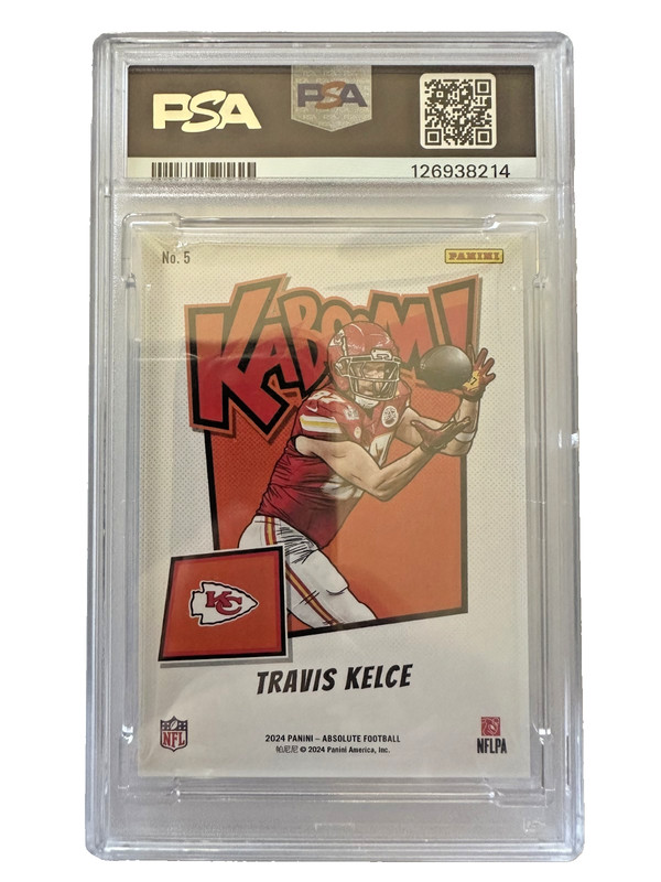 2024 Panini Absolute Travis Kelce Kaboom! Horizontal #5 PSA 9 Kansas City Chiefs view 2