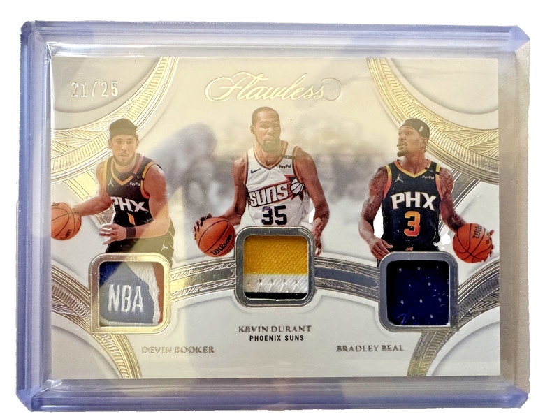 2024-25 Flawless Durant Beal Booker LOGOMAN Game Worn 3 Color Patches Silver /25