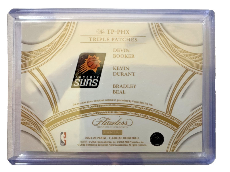 2024-25 Flawless Durant Beal Booker LOGOMAN Game Worn 3 Color Patches Silver /25 view 2