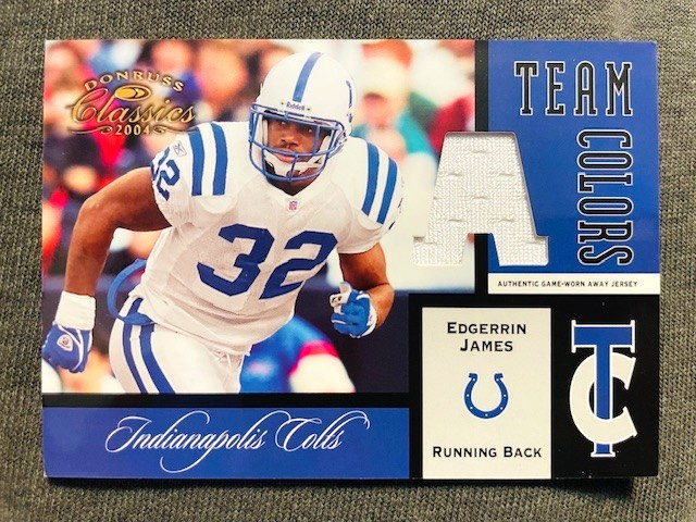 2004 Donruss Classics Edgerrin James Game Used Worn Jersey Relic Card /150 Rare view 1