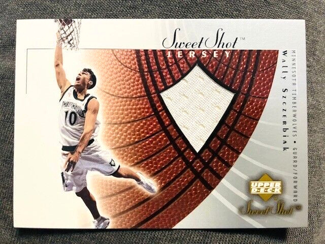 2002-03 Upper Deck Sweet Shot Wally Szczerbiak Game Used Worn Jersey Relic Card view 1