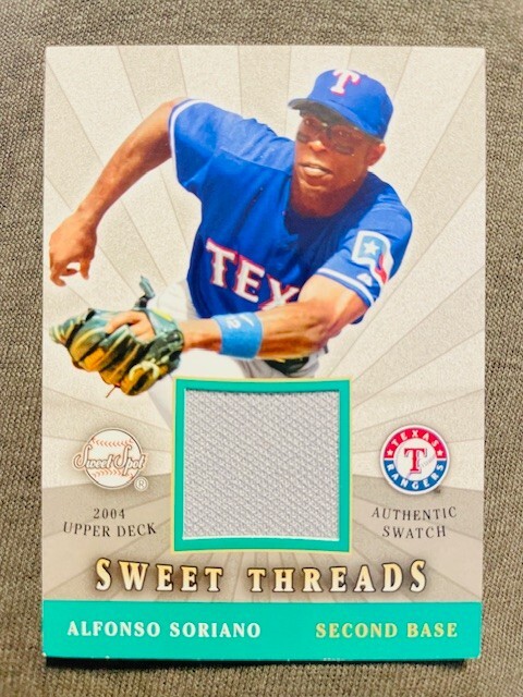 2004 Upper Deck Sweet Spot Alfonso Soriano Game Used Worn Jersey Relic Card