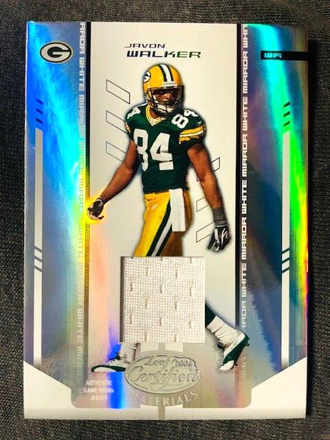 2004 Leaf Certified Materials Javon Walker Game Used Worn Jersey Relic /250 Rare